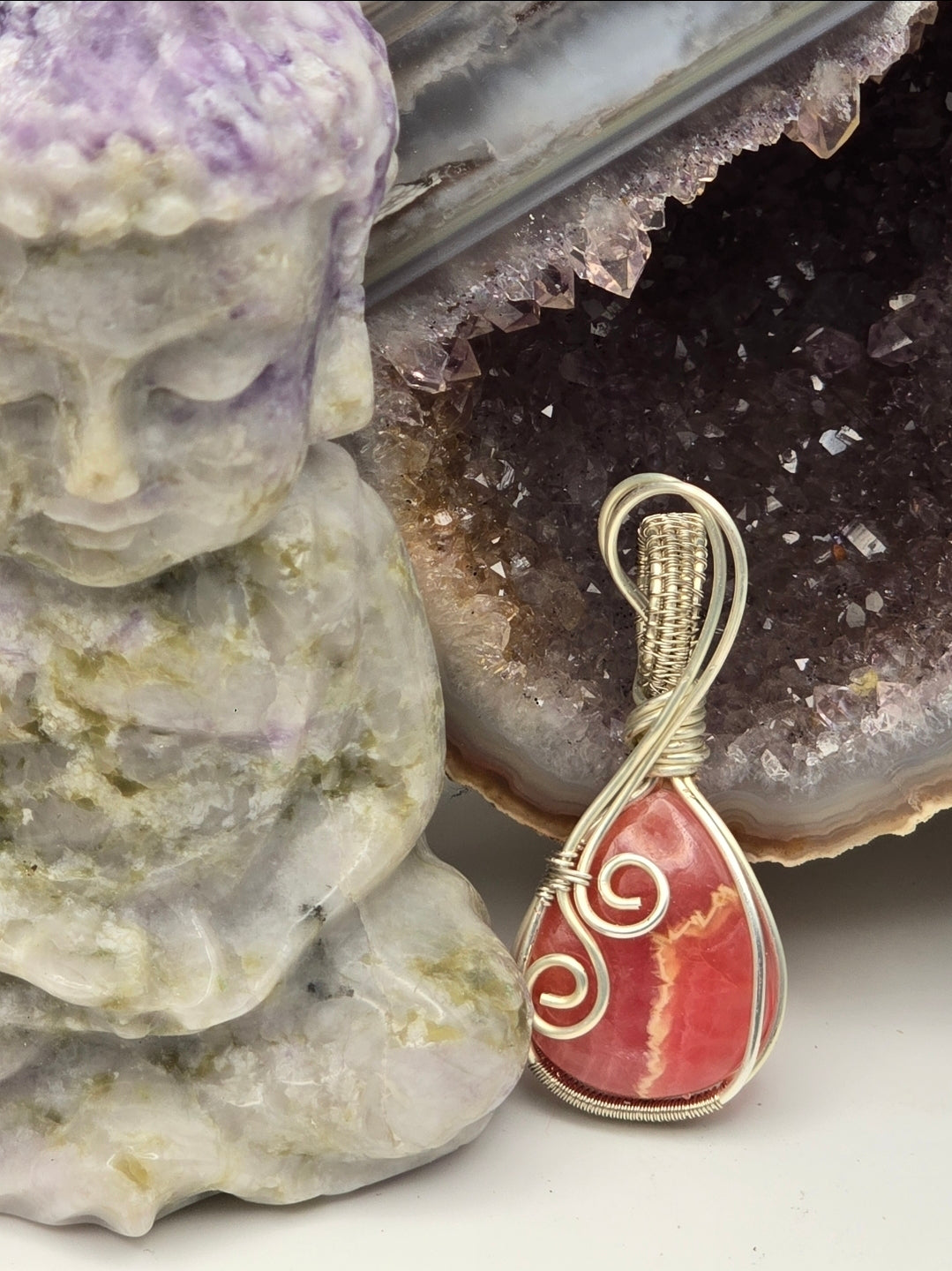 Rhodochrosite Rosewhisper Pendant