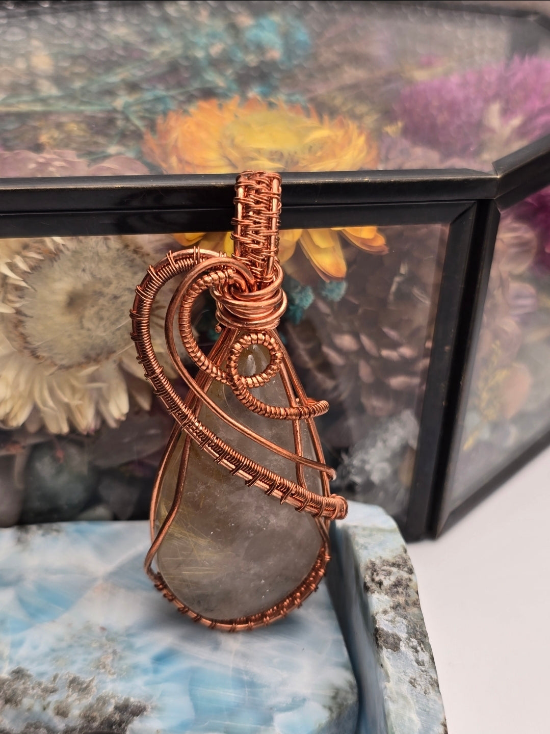 Rutilated Quartz Sunthread Pendant