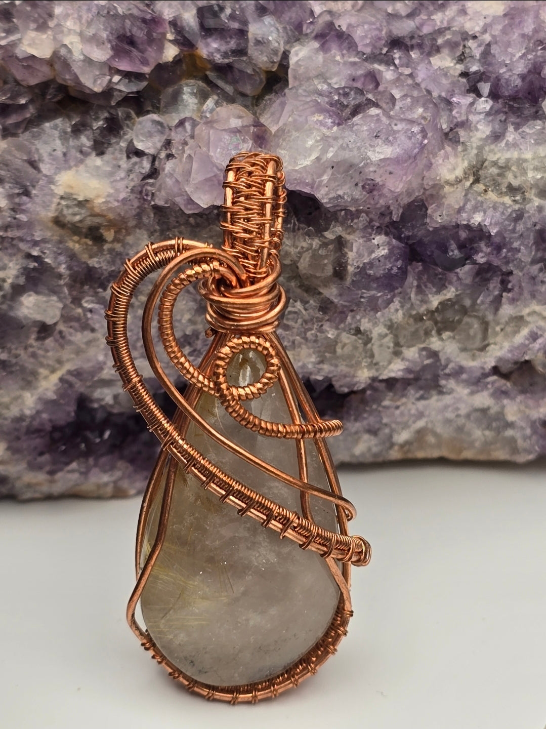 Rutilated Quartz Sunthread Pendant