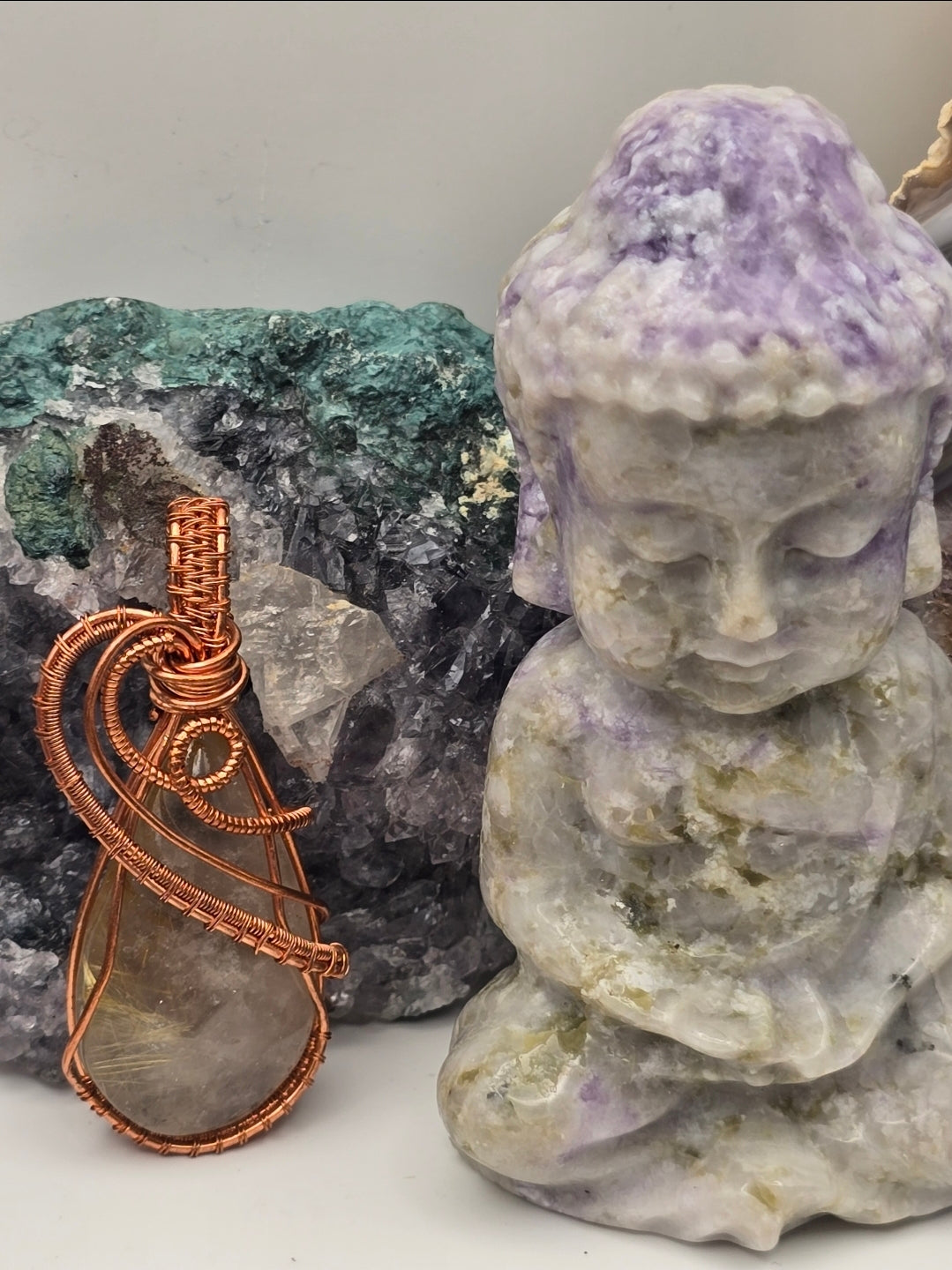 Rutilated Quartz Sunthread Pendant