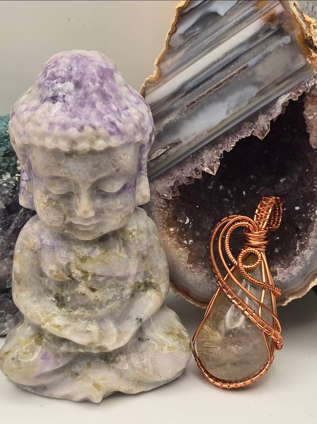 Rutilated Quartz Sunthread Pendant