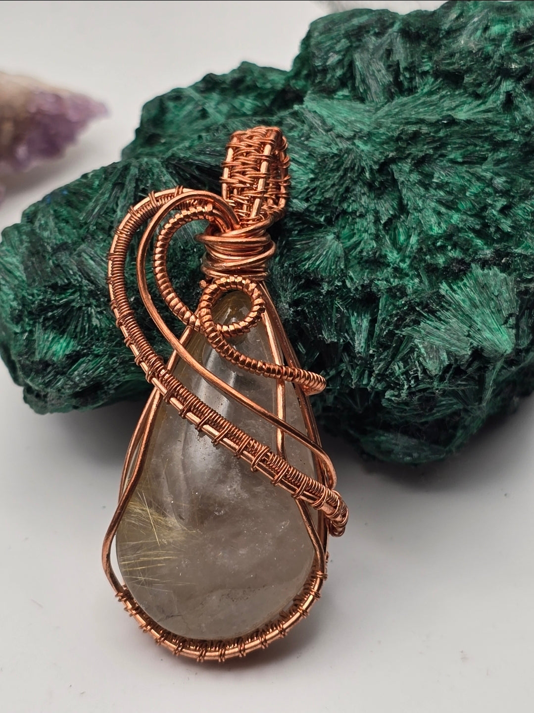 Rutilated Quartz Sunthread Pendant