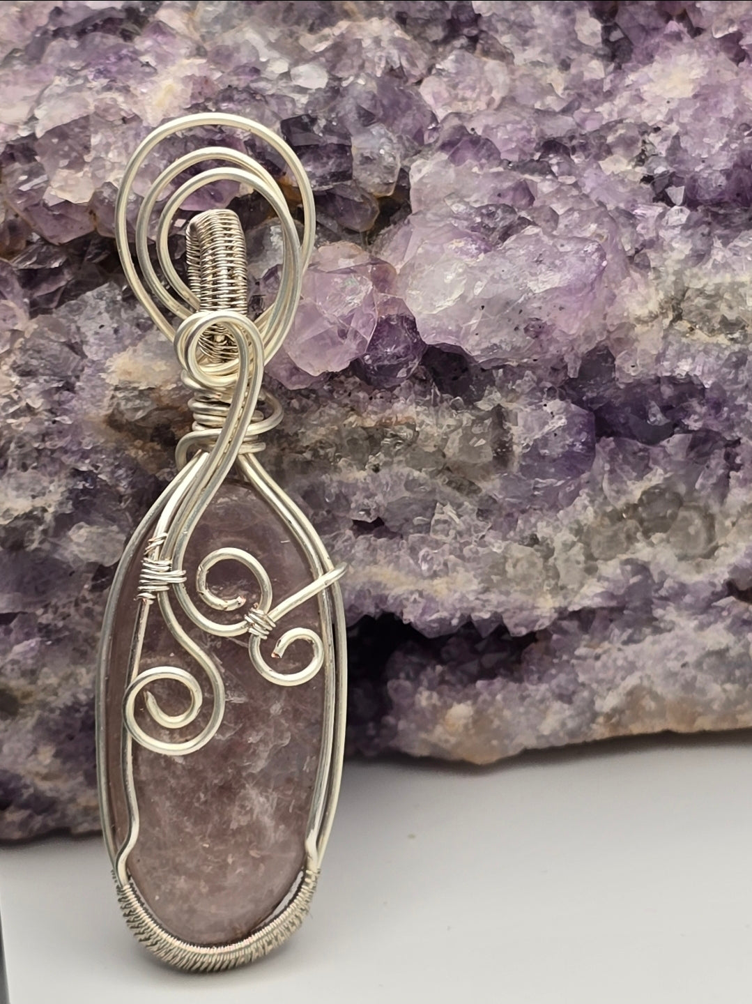 Gem Lepidolite Dreamveil Pendant