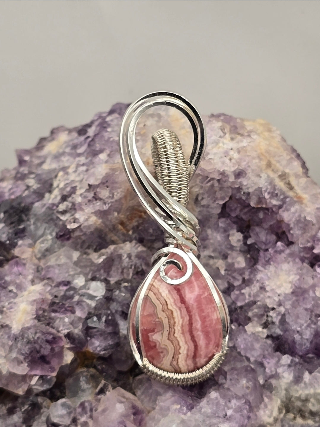 Rhodochrosite Heartspire Pendant