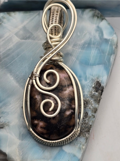Rhodonite Emberstone Pendant