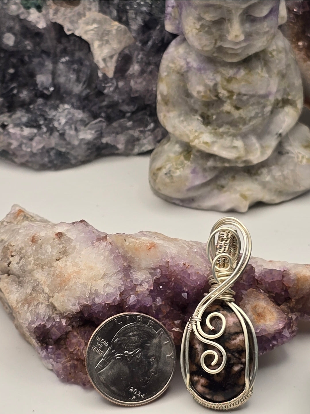 Rhodonite Emberstone Pendant