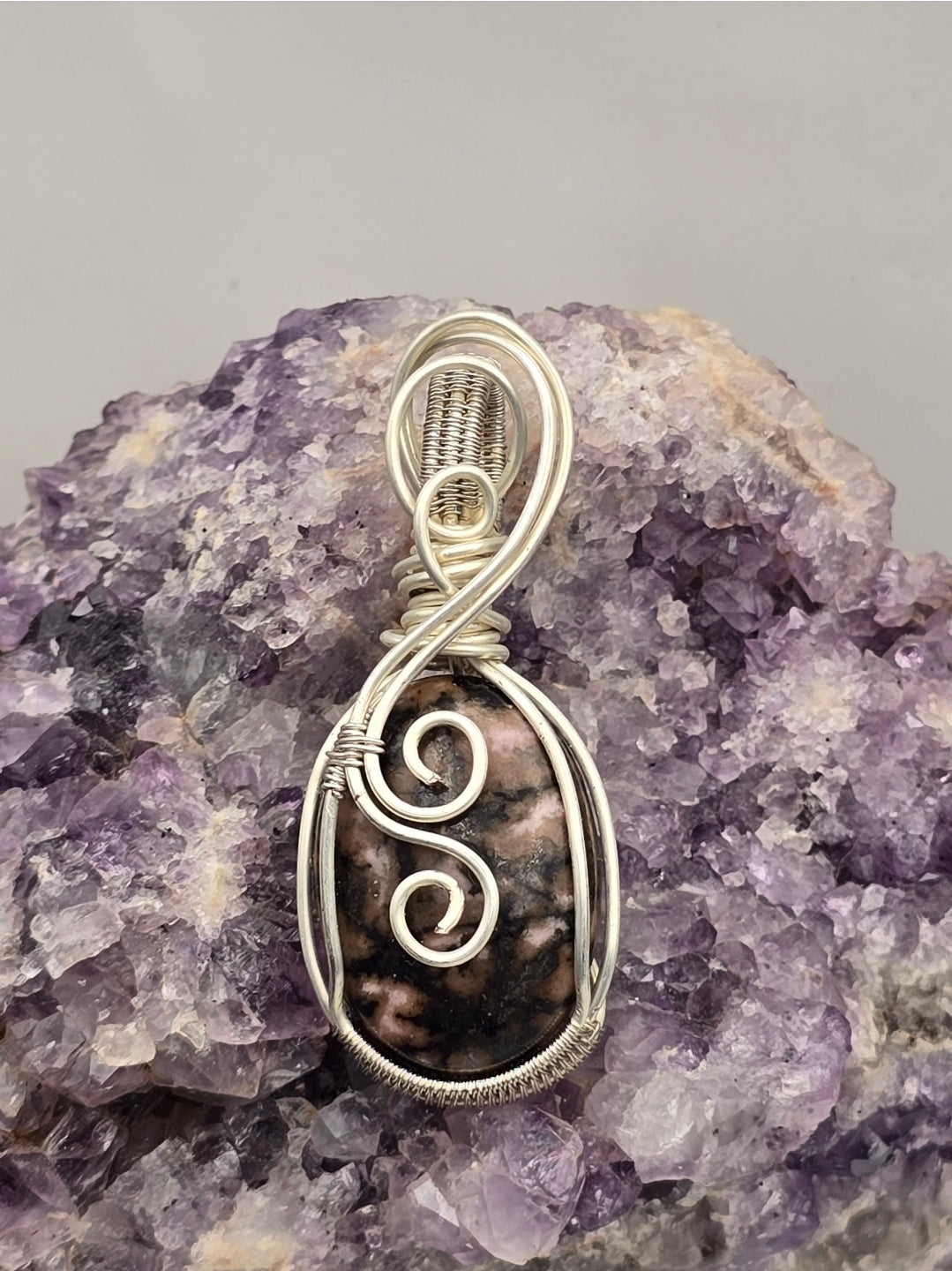 Rhodonite Emberstone Pendant