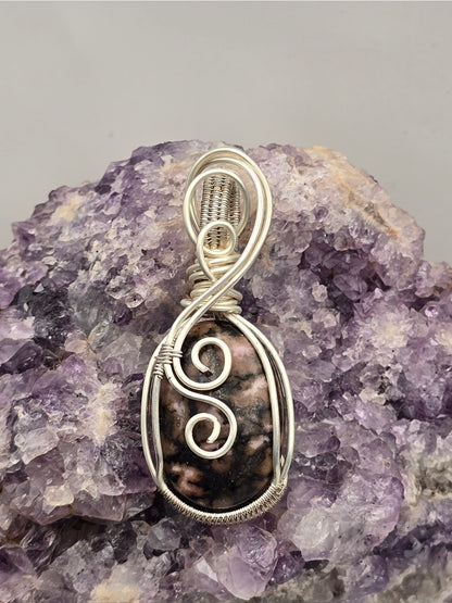 Rhodonite Emberstone Pendant