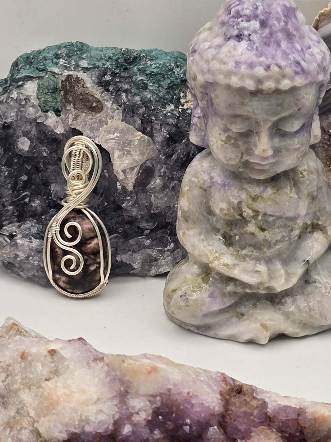 Rhodonite Emberstone Pendant