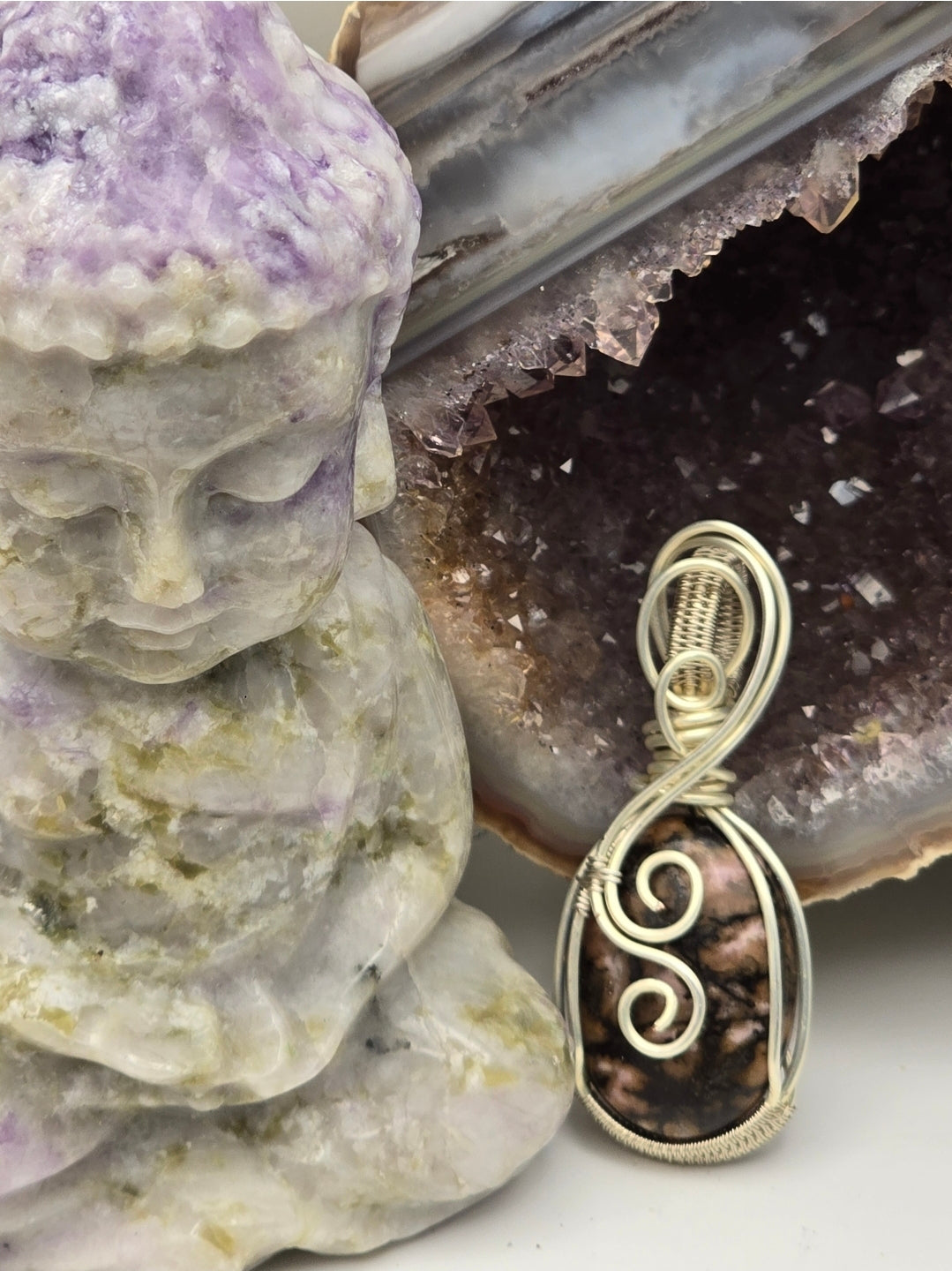 Rhodonite Emberstone Pendant
