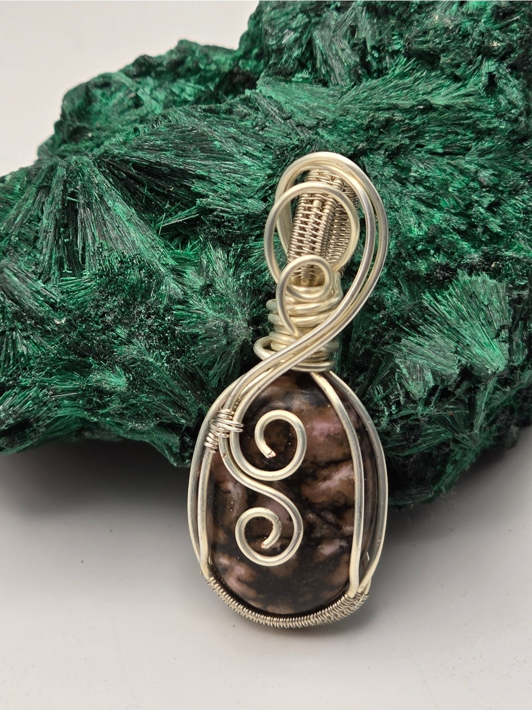 Rhodonite Emberstone Pendant