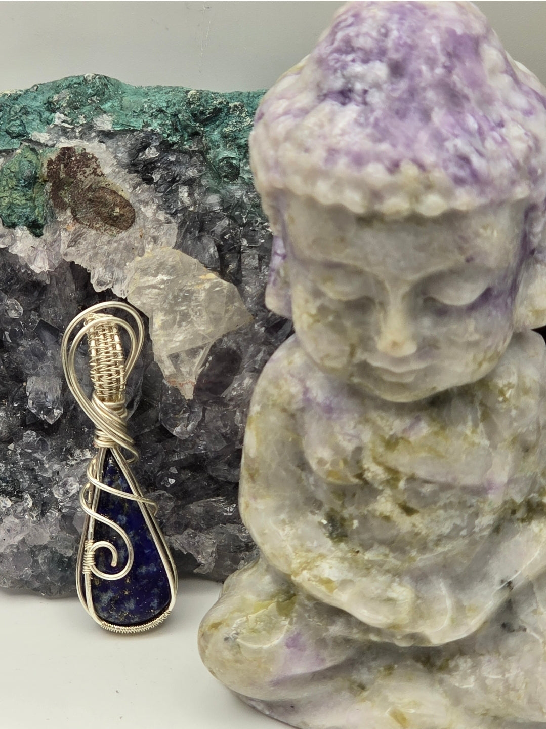 Lapis Celestine Drop Pendant