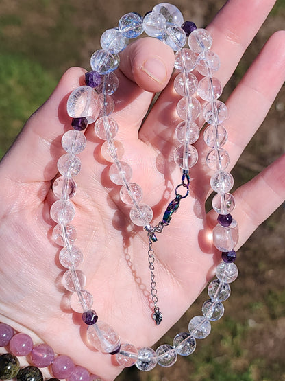 Clear azeztulite &amp; moon