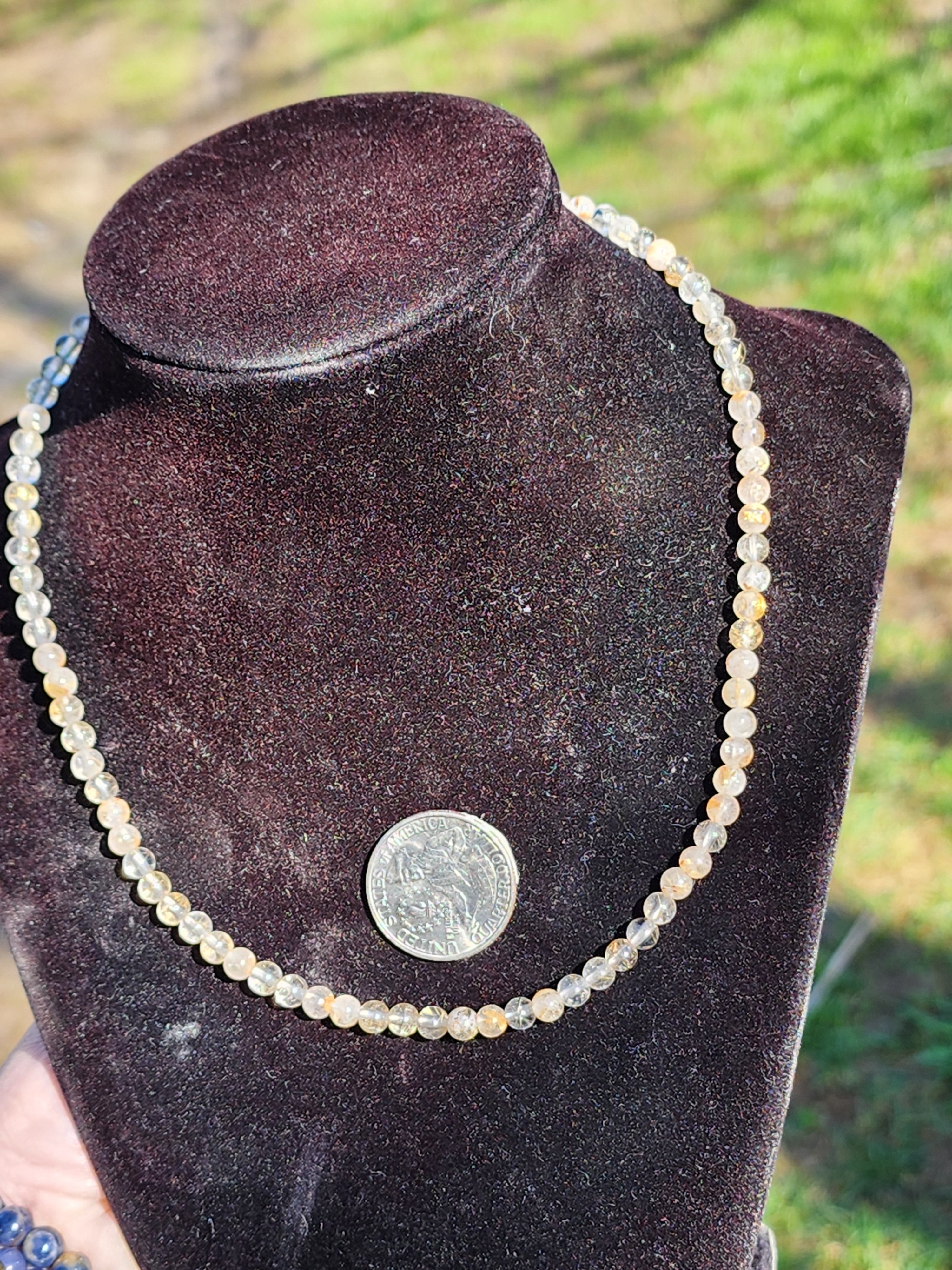 Gold rutile necklace
