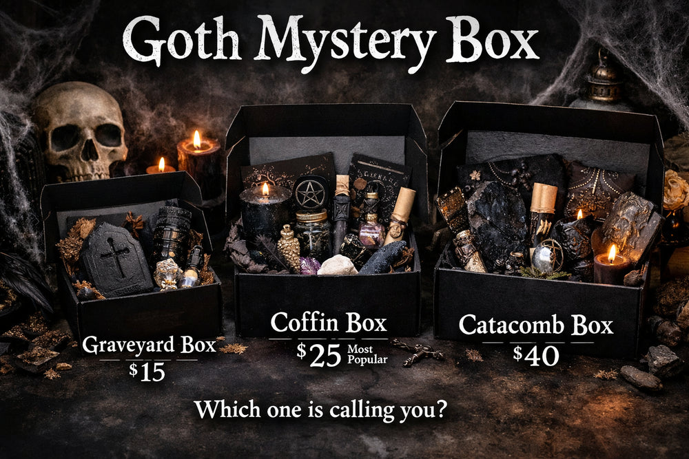 Goth Mystery Box – Intuitively Curated Witchcraft Bundle | Ritual Tools, Crystals, Dark Self Care