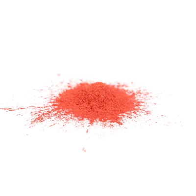 Red powder on a white background