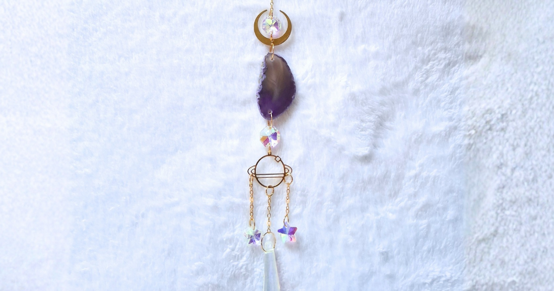 Purple Agate Suncatcher