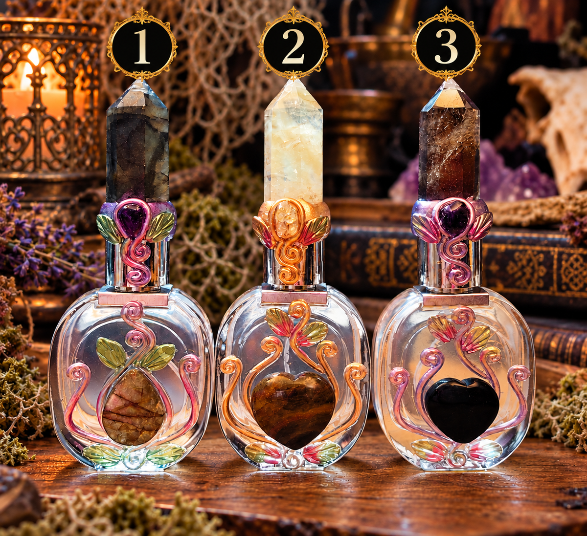 Enchanted Gemstone Perfume &amp; Ritual Spray Bottles – Refillable Crystal Bottles