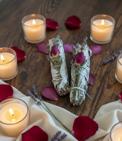 Sage Lavender Rose Smudge Bundle | Aura Cleansing Ritual