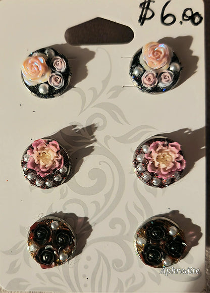 floral post/stud earrings