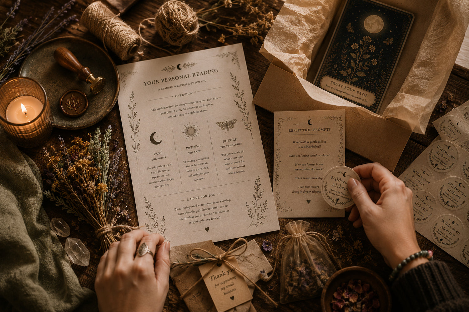 Personalized One Card Oracle or Tarot Reading with Birth Chart Insights &amp; Keepsake