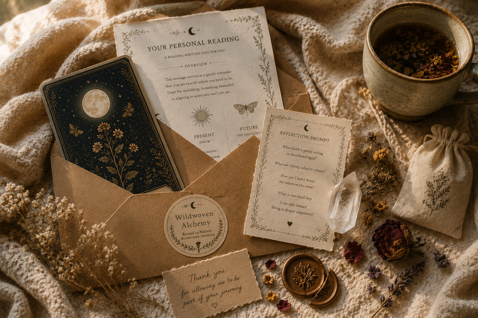 Personalized One Card Oracle or Tarot Reading with Birth Chart Insights &amp; Keepsake