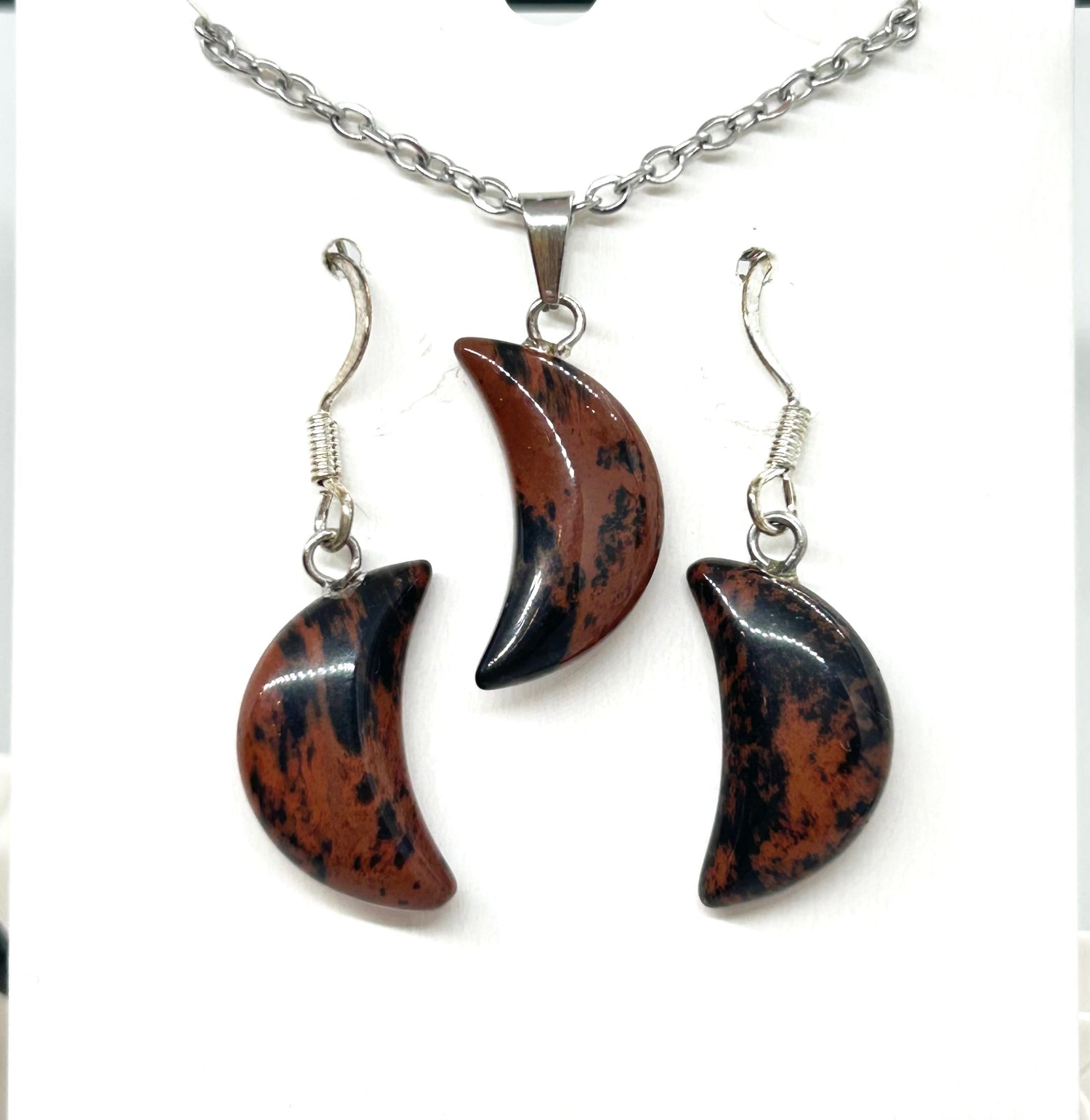3 Piece Mahogany Obsidian Jewelry Set