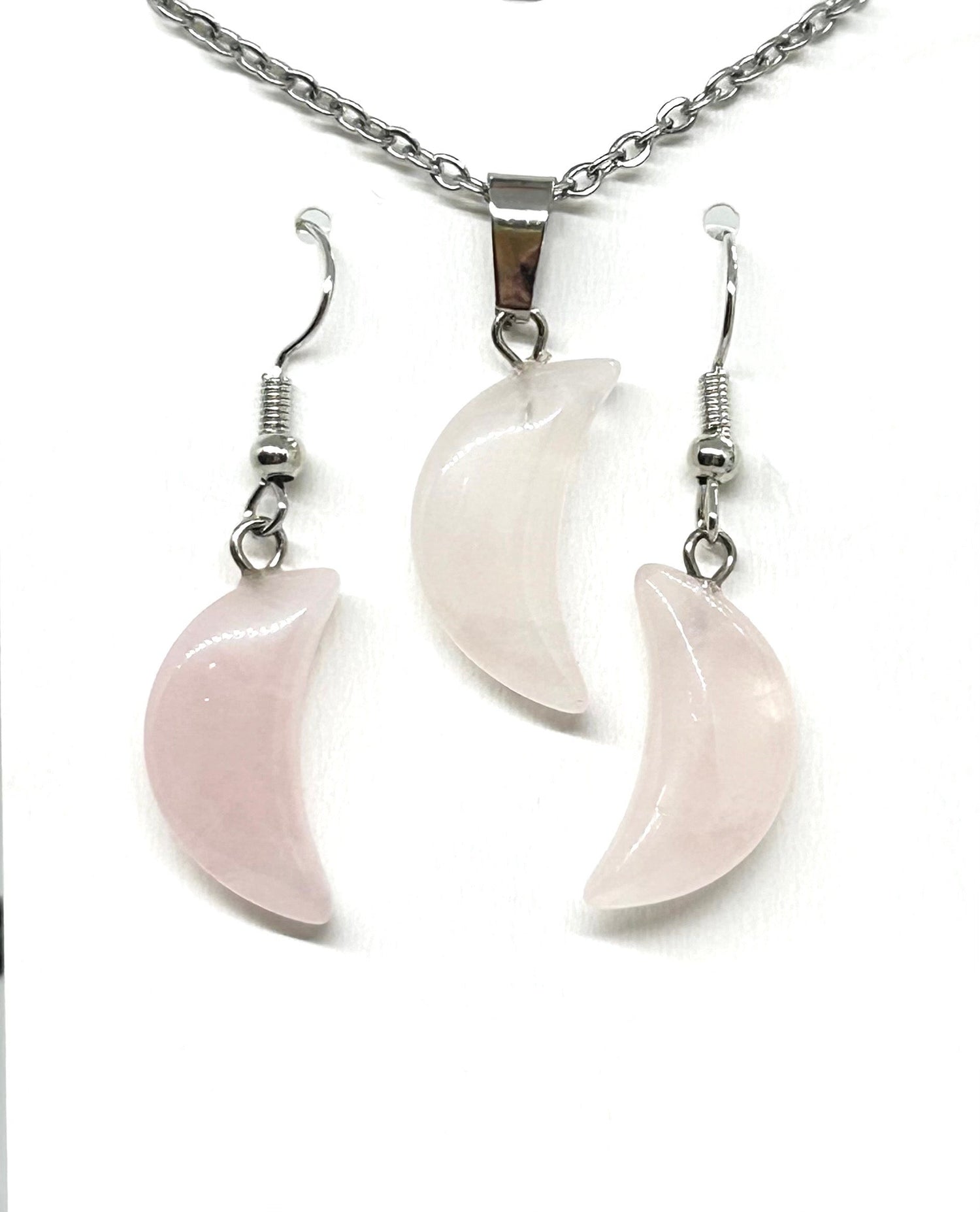 3 Piece Rose Quartz Jewelry Set