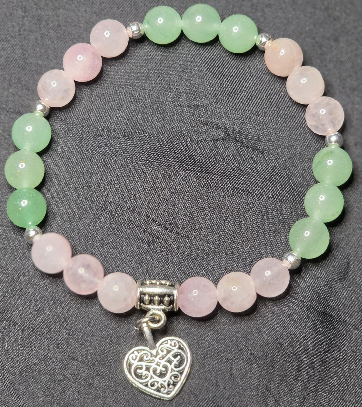 Green Aventurine and Rose Quartz with Heart