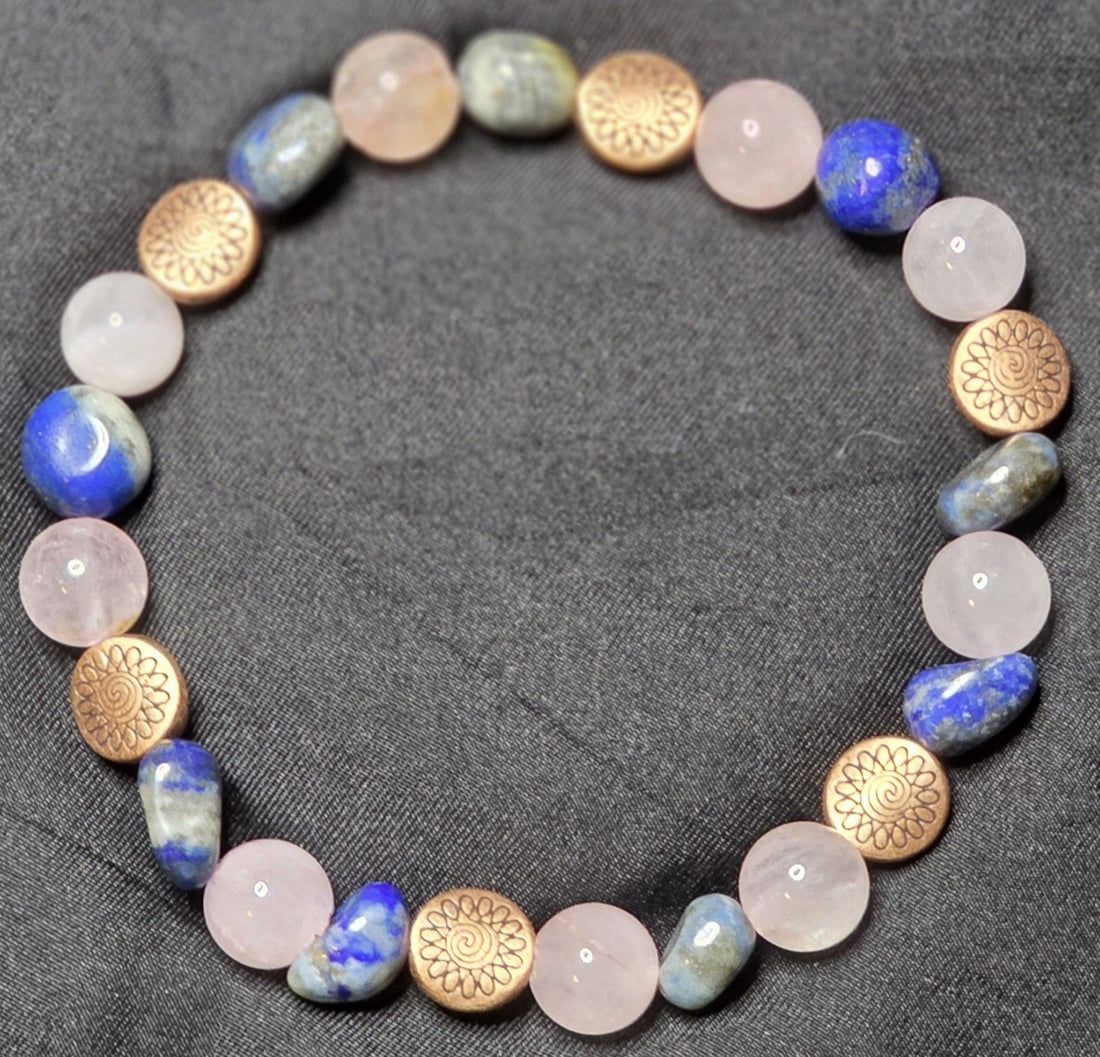 Lapis Lazuli and Rose Quartz Bracelet