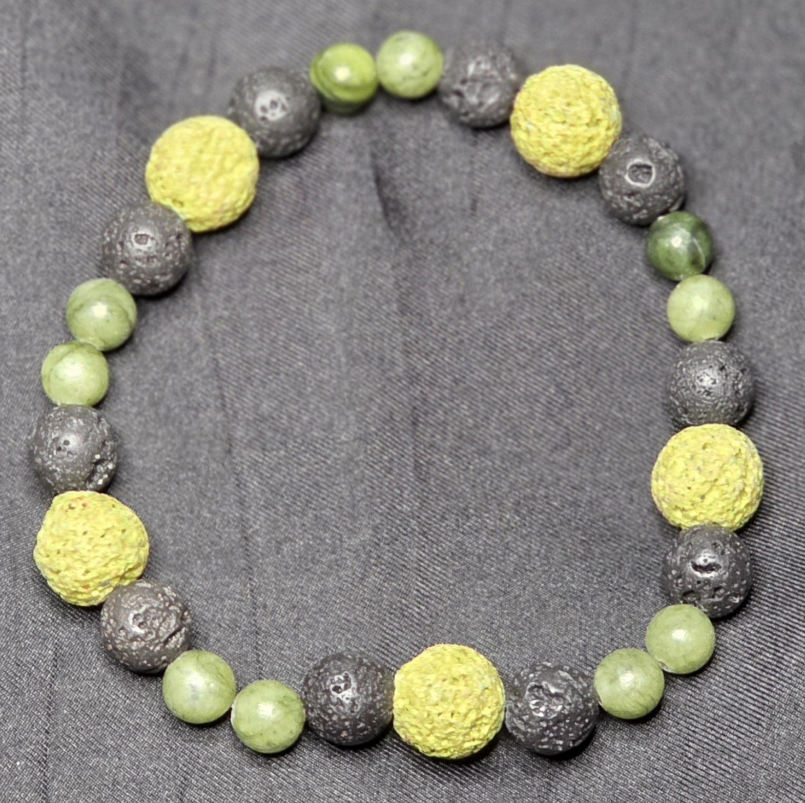 Green Jade and Lava Rock Bracelet/ Diffuser