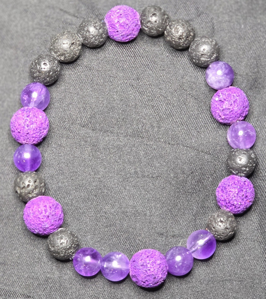 Amethyst and Lava Rock Bracelet/ Diffuser