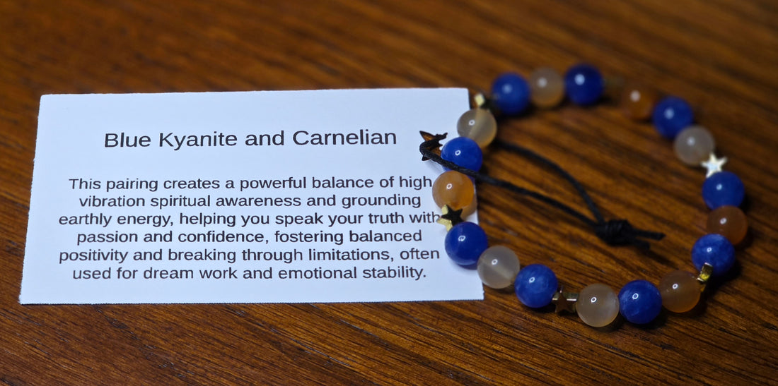 Blue Kyanite and Carnelian Bracelet