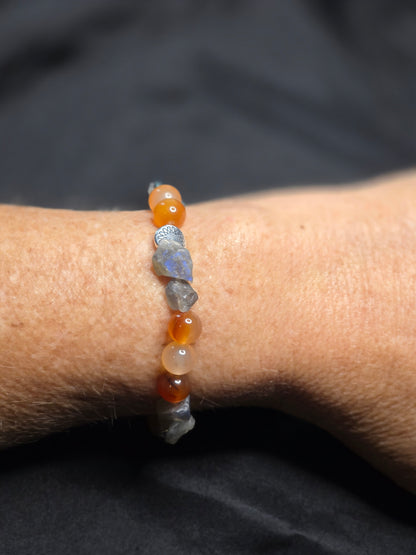 Carnelian and Labradorite Bracelet