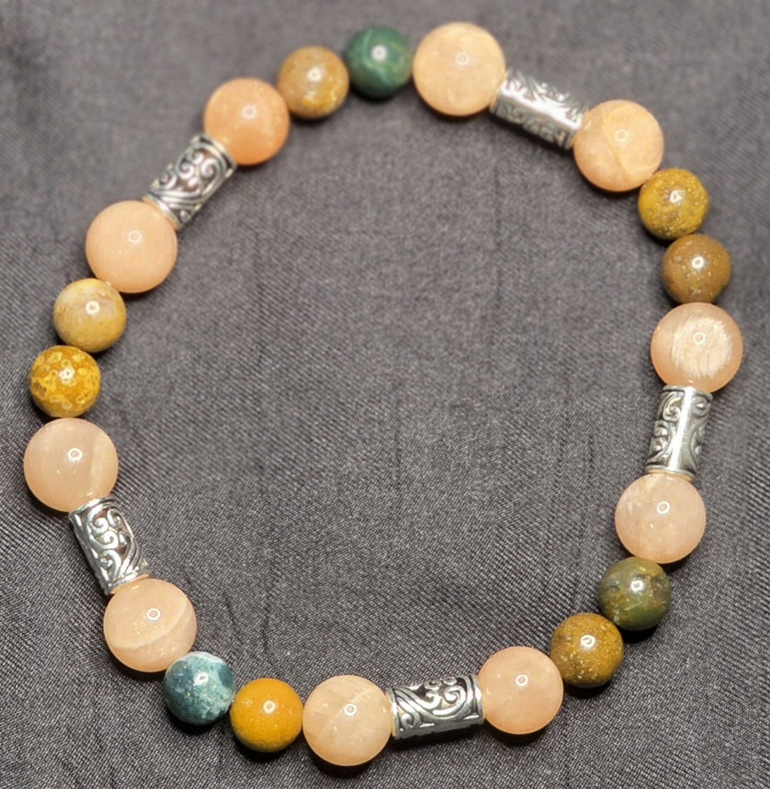 Ocean Jasper and Sunstone Bracelet