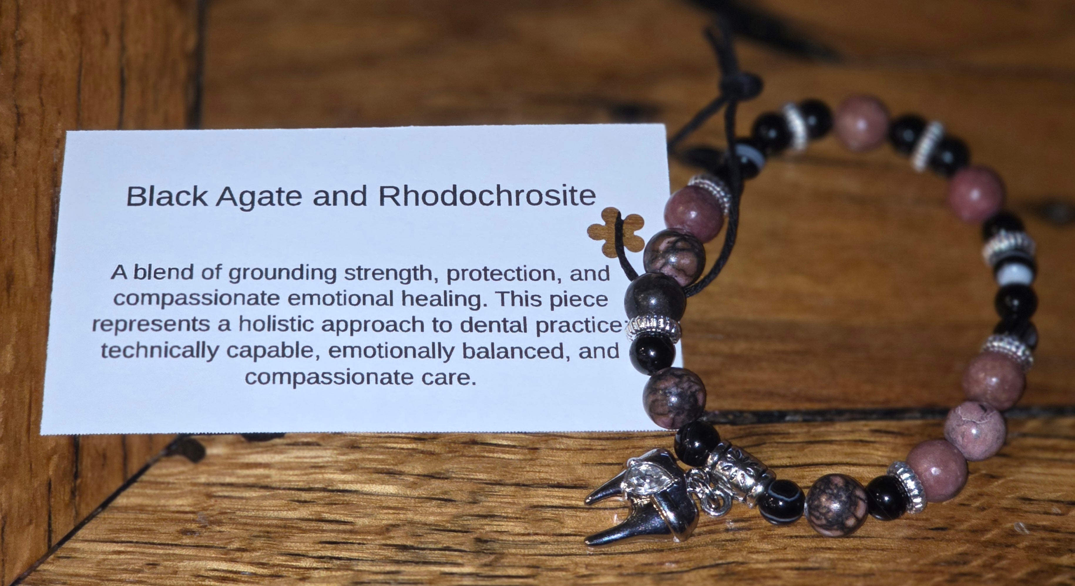 Black Agate and Rhodochrosite