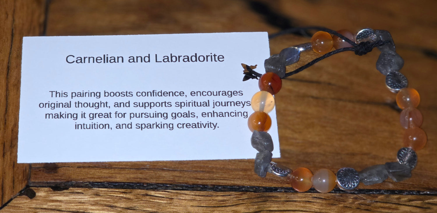 Carnelian and Labradorite Bracelet