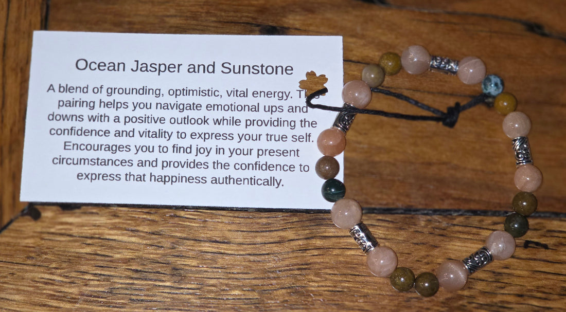 Ocean Jasper and Sunstone Bracelet