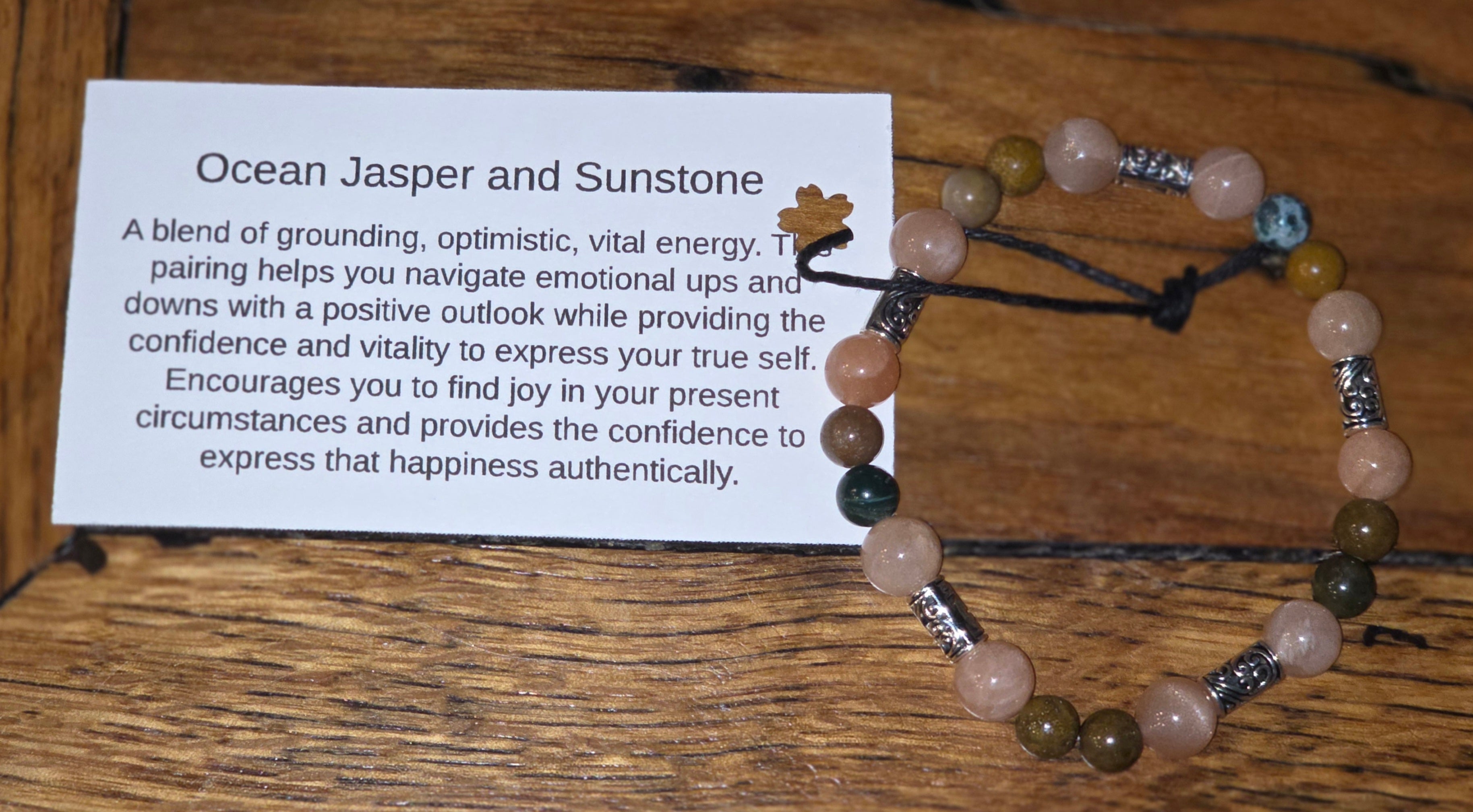 Ocean Jasper and Sunstone Bracelet