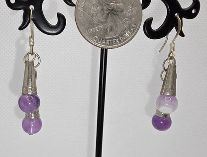 Mystical Silver &amp; Amethyst Drop Earrings