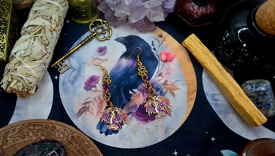Mystical Dragon Chainmail Earrings
