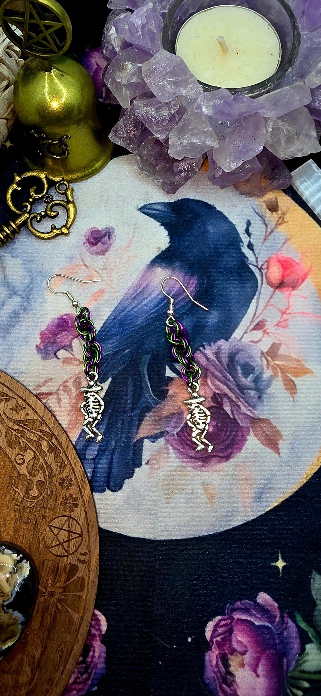 Dancing Skeleton Chainmail Earrings