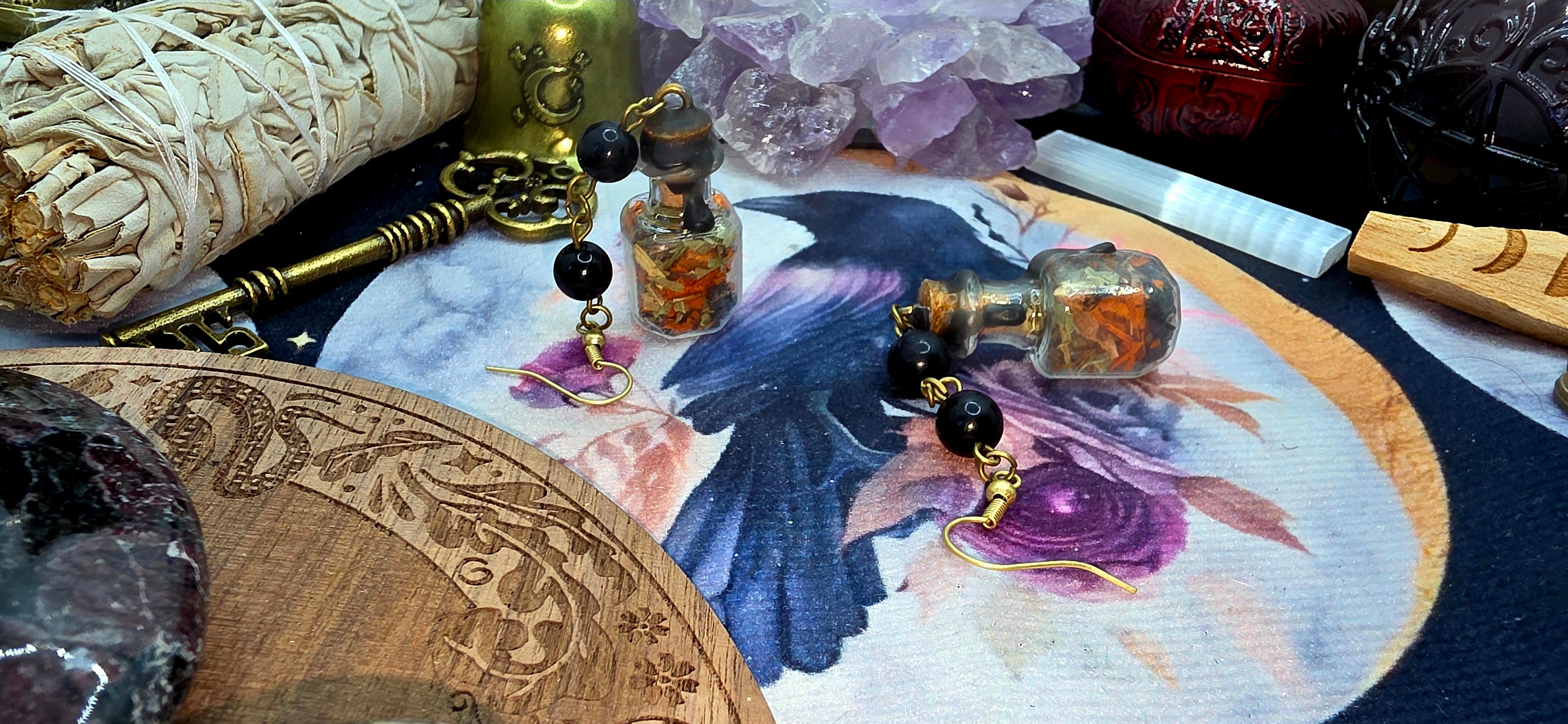 Protection Spell Jar Earrings 1
