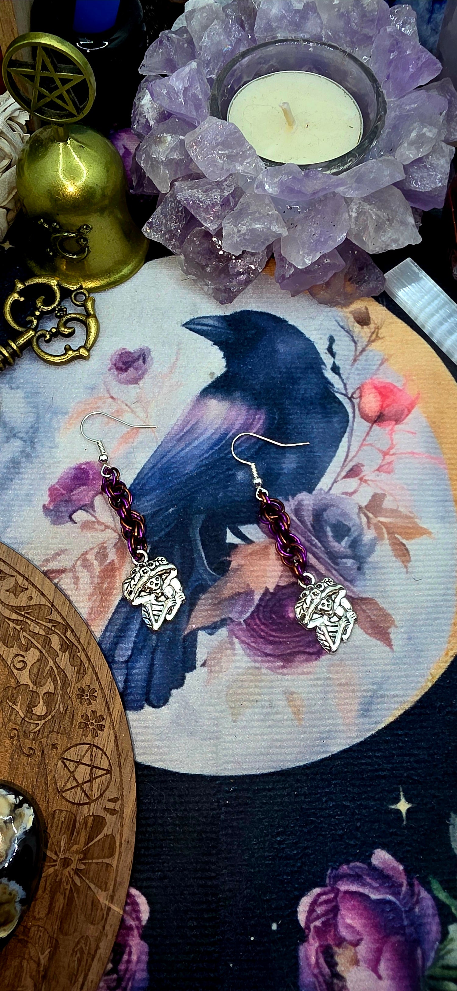 Gothic Elegance Chainmail Skeleton Earrings