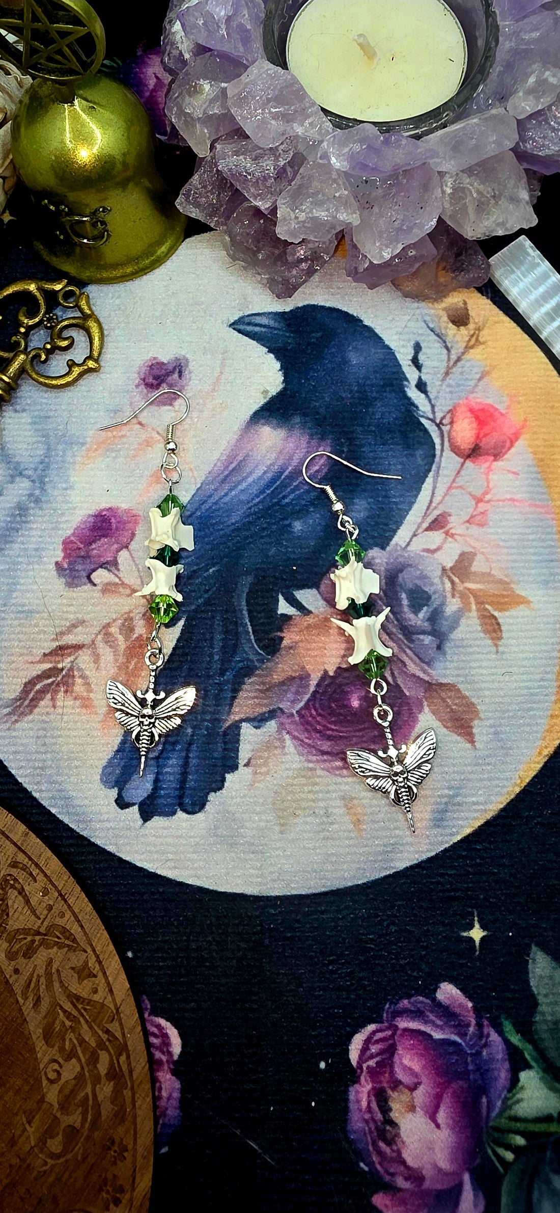Gothic Vertebrae Charm Earrings