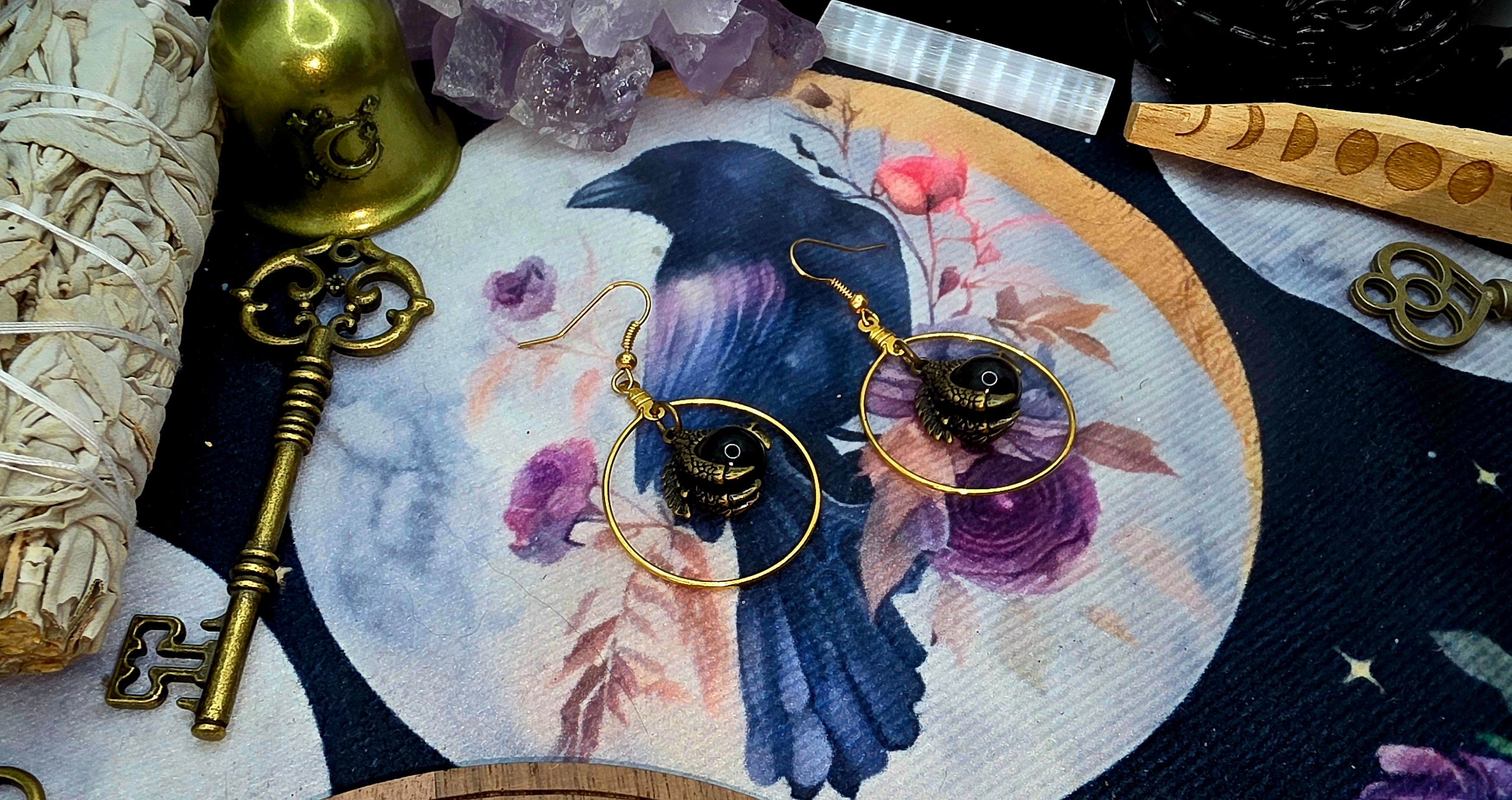 Dragon claw hoop earrings