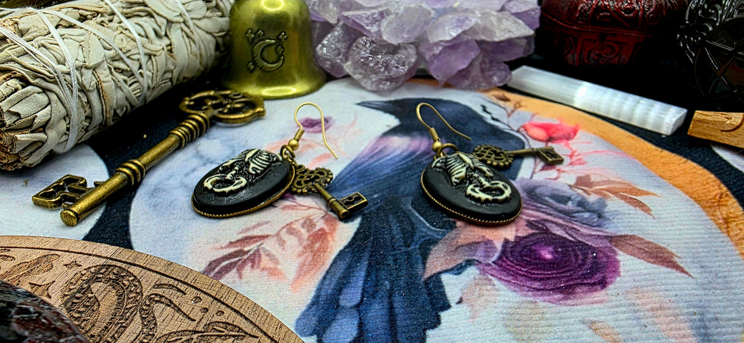 Gothic Elegance Cameo Earrings