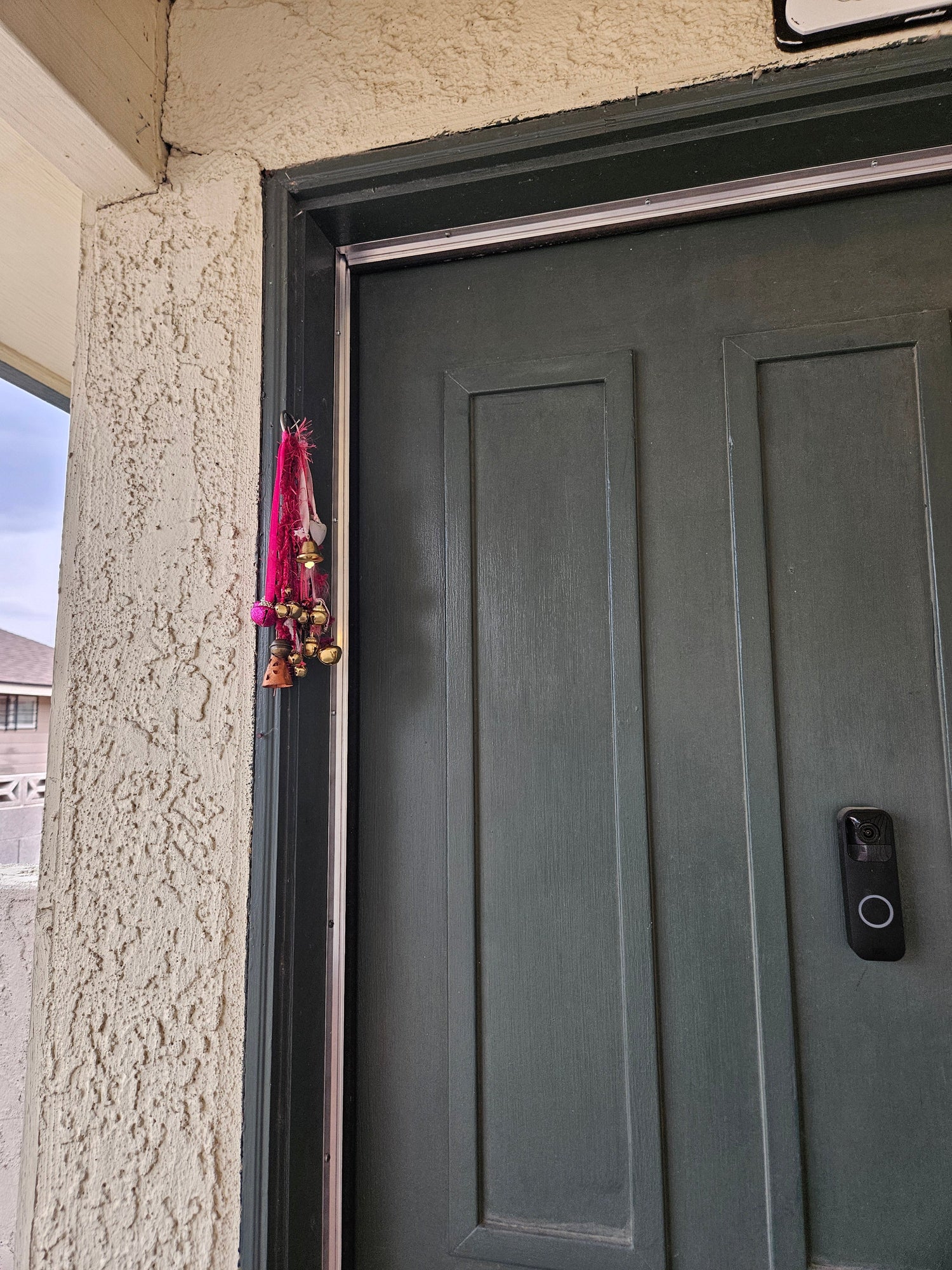 Pink Witch Bells • Protection Charm • Door Hanger • Home Blessing Decor • Handmade Boho Witchcraft Ornament • Good Energy House Gift