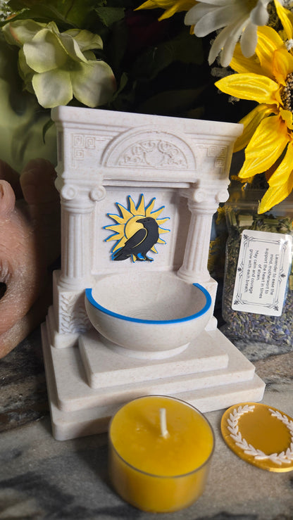 Mini Apollo Far-Striker Raven Altar 5 Inch God Shrine for Sun, Archery, Music, Prophecy Witchcraft Altar Decor Pagan Gift