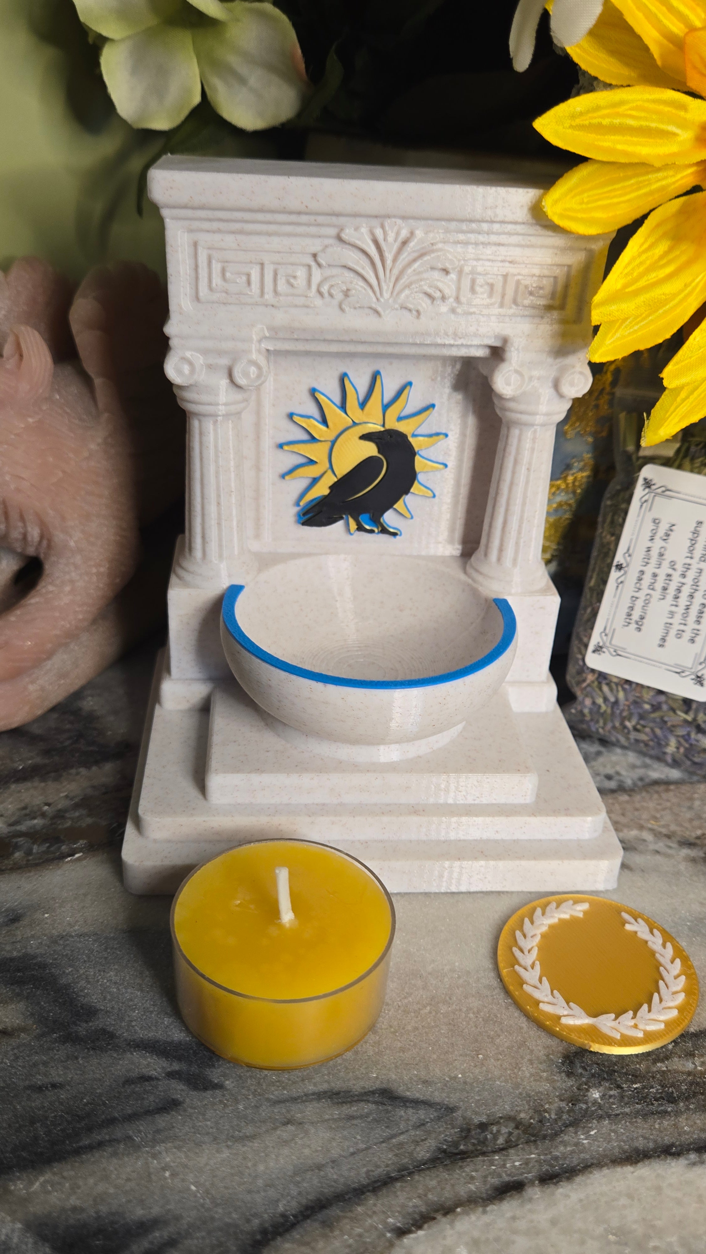 Mini Apollo Far-Striker Raven Altar 5 Inch God Shrine for Sun, Archery, Music, Prophecy Witchcraft Altar Decor Pagan Gift